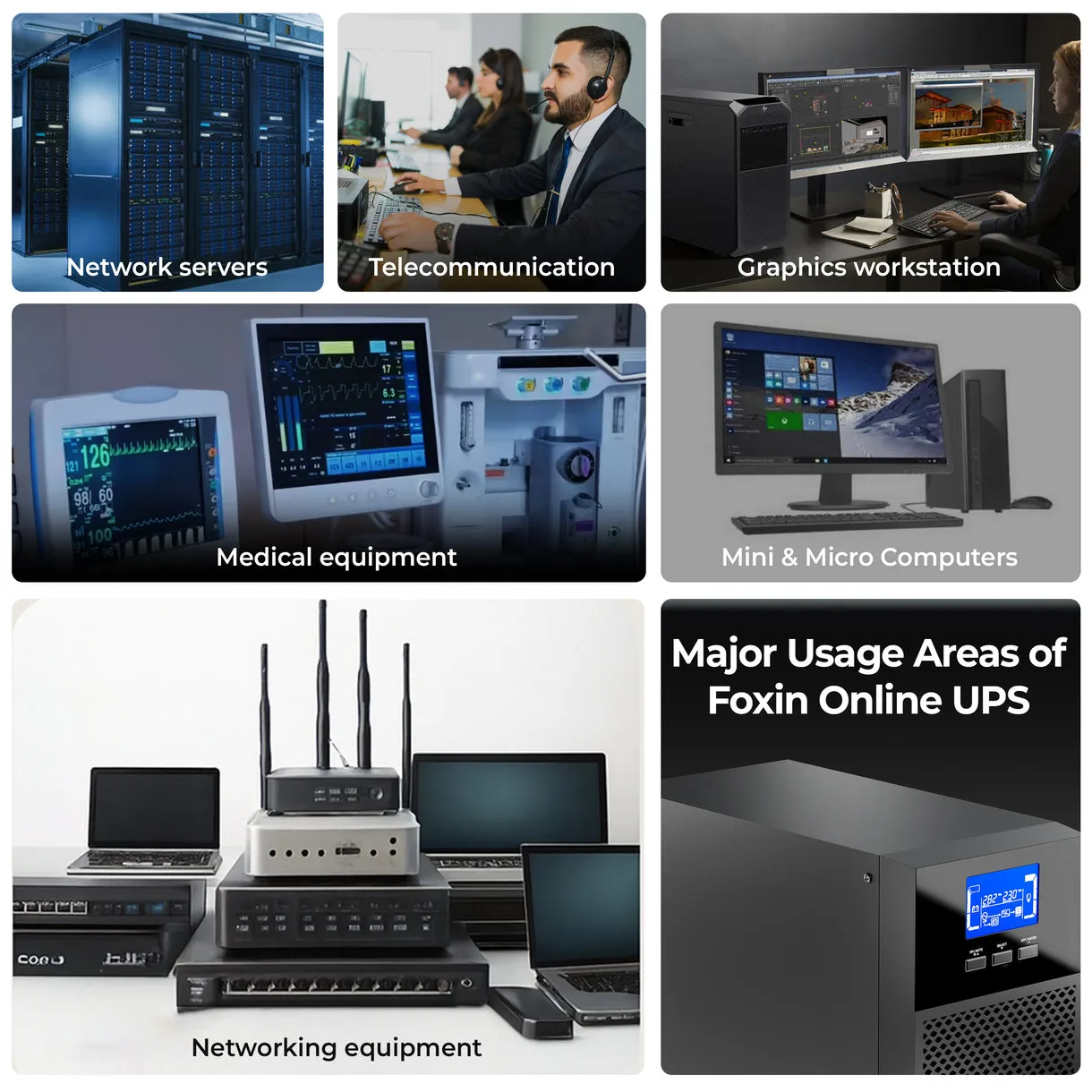 Foxin UPS 1000VA Online (2+2 Warranty) view 4